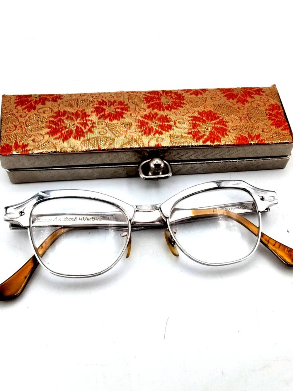 Vintage1950's  Bausch & Lomb Aluminum Eyeglasses w/ Case Kettering Ohio